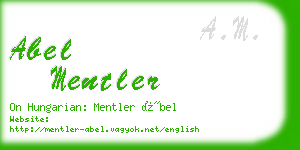 abel mentler business card